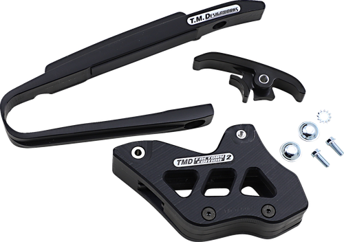 T.M. DESIGNWORKS KTM-225-BK Chain Guide and Slider Kit - KTM/Husaberg Black