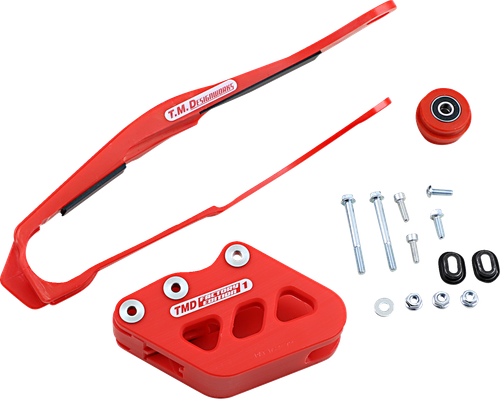 T.M. DESIGNWORKS DCK-OR1-RD Chain Guide and Slider Kit - Honda Red