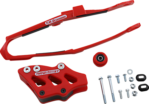 T.M. DESIGNWORKS DCK-OR13-RD Chain Guide and Slider Kit - Honda Red