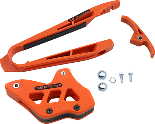 T.M. DESIGNWORKS DCK-ORK-OR Chain Guide and Slider Kit - KTM Orange