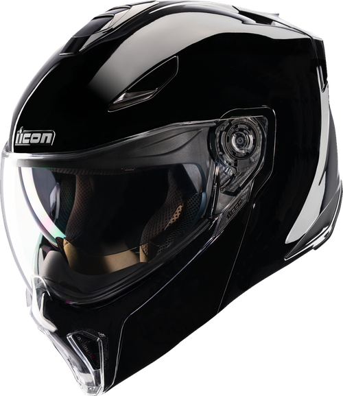 ICON 0100-2814 Threshold™ Solid Modular Helmet - Solid Gloss Black Large