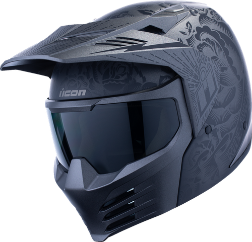 ICON 0101-18343 Elsinore™ Darkgard Helmet - Darkgard Black 2XL