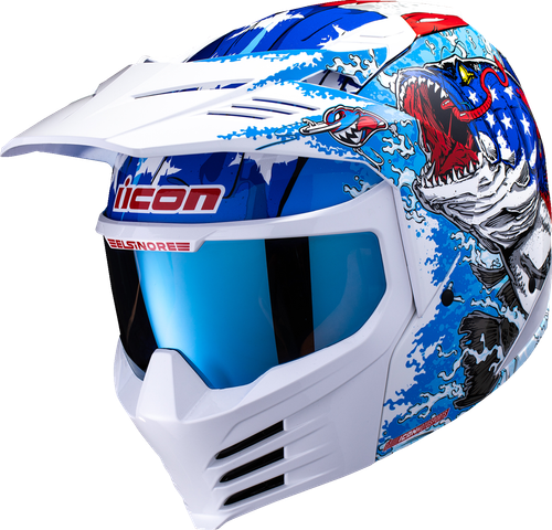 ICON 0104-3272 Elsinore™ American Basstard Helmet - American Basstard Blue XS