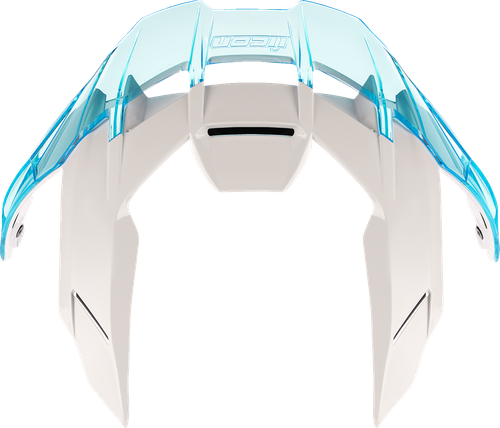 ICON 0133-1697 Ultraflite™ Helmet Spoiler - Gloss White/Dayglo Blue