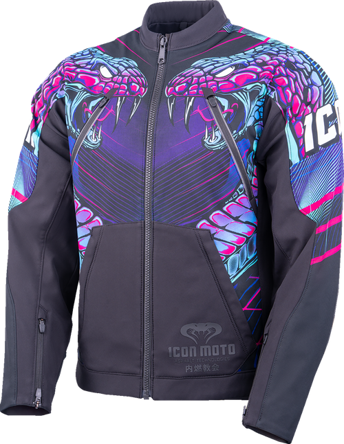 ICON 2820-7785 Synthwave Merc3 Lazer Cobra™ Jacket - Black 3XL