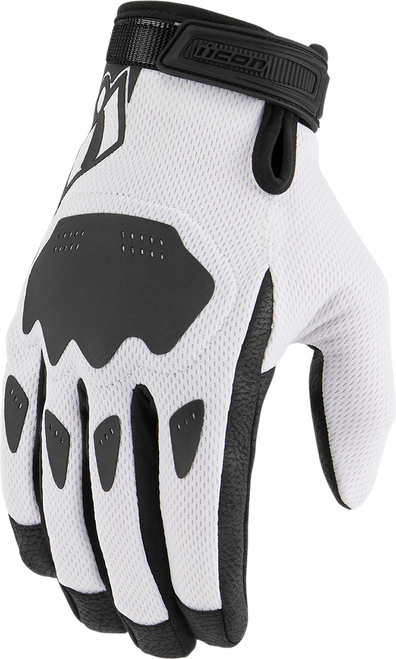 ICON 3301-4391 Hooligan™ CE Gloves - White Medium