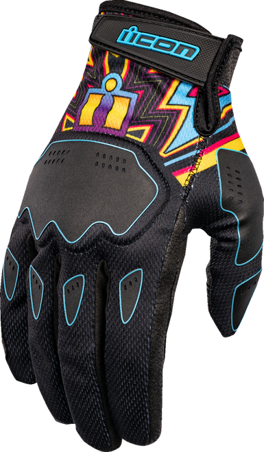 ICON 3301-4642 Hooligan™ Lucky Lid Gloves - Black Medium