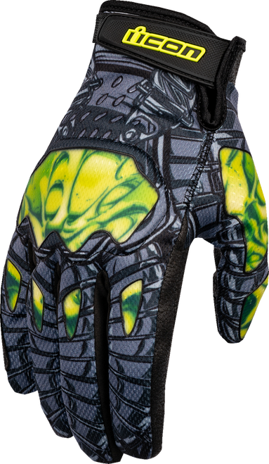 ICON 3301-4656 Hooligan Outbreak™ Gloves - Green XL