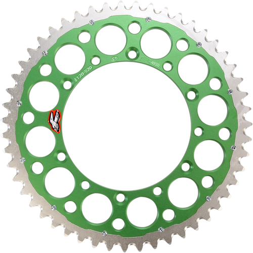 RENTHAL 1120-520-51GPGN Twinring™ Rear Sprocket - 51 Tooth Green Kawasaki/Suzuki