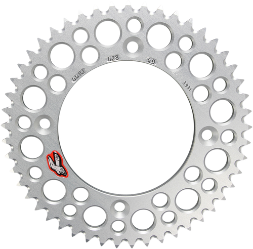RENTHAL 441U-428-49GPSI Ultralight Rear Sprocket - Aluminum 49 Tooth Silver Gas Gas/Husqvarna/KTM