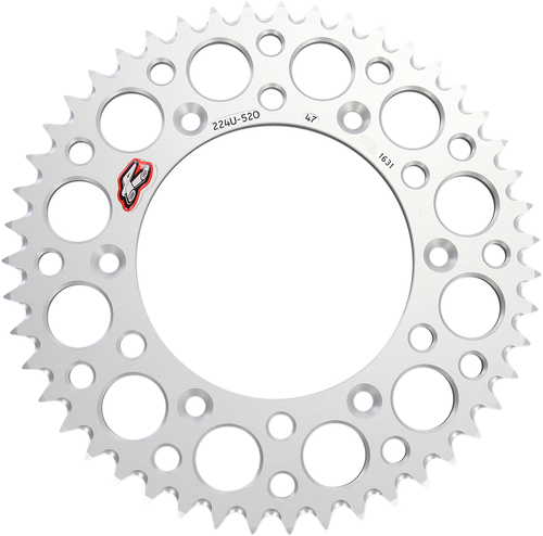 RENTHAL 224U-520-47GPSI Ultralight Rear Sprocket - Aluminum 47 Tooth Silver