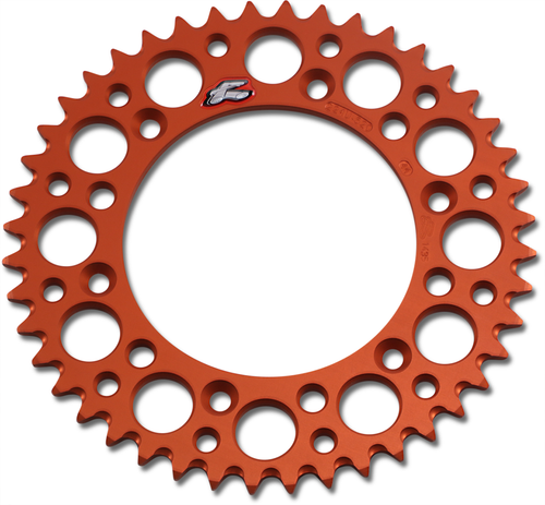 RENTHAL 224U-520-44GPOR Ultralight Rear Sprocket - Aluminum 44 Tooth Orange