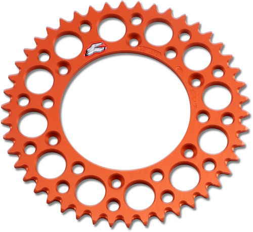 RENTHAL 224U-520-46GPOR Ultralight Rear Sprocket - Aluminum 46 Tooth Orange
