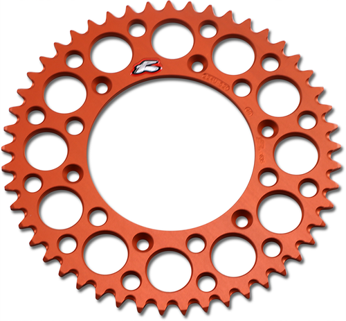 RENTHAL 224U-520-49GPOR Ultralight Rear Sprocket - Aluminum 49 Tooth Orange