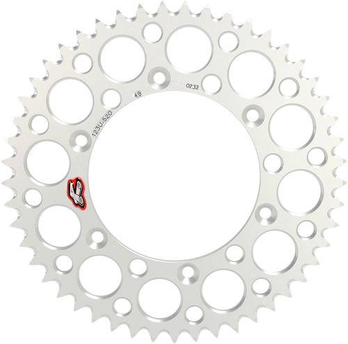 RENTHAL 123U-520-49GYSI Ultralight Rear Sprocket - Aluminum 49 Tooth Silver Suzuki