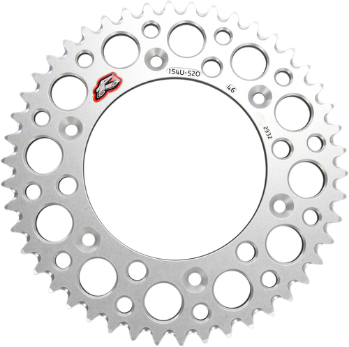 RENTHAL 154U-520-46GRSI Ultralight Rear Sprocket - Aluminum 46 Tooth Silver Honda