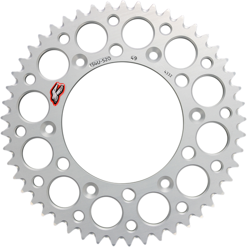 RENTHAL 154U-520-49GRSI Ultralight Rear Sprocket - Aluminum 49 Tooth Silver Honda