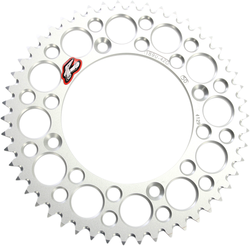 RENTHAL 189U-420-50GRSI Ultralight Rear Sprocket - Aluminum 50 Tooth Silver Honda