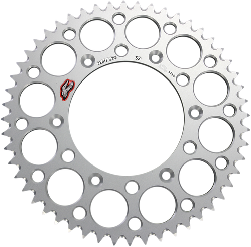 RENTHAL 224U-520-52GPSI Ultralight Rear Sprocket - Aluminum 52 Tooth Silver