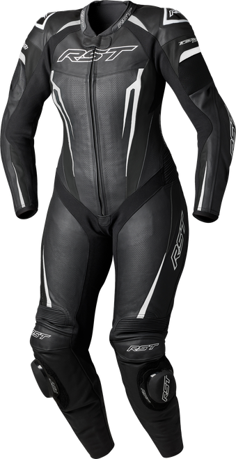 RST 103643WHI-20 WOMENS TRACTECH EVO D3O SUIT BLACK/WHITE LEATHER 3XL