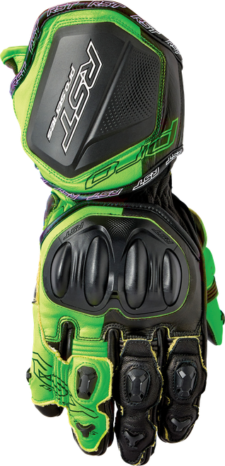 RST 103715F.GRN-10 PRO SERIES GP D3O GLOVES BLACK/FLO GREEN LEATHER LG