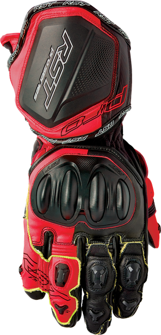 RST 103715F.RED-08 PRO SERIES GP D3O GLOVES BLACK/FLO RED LEATHER SM
