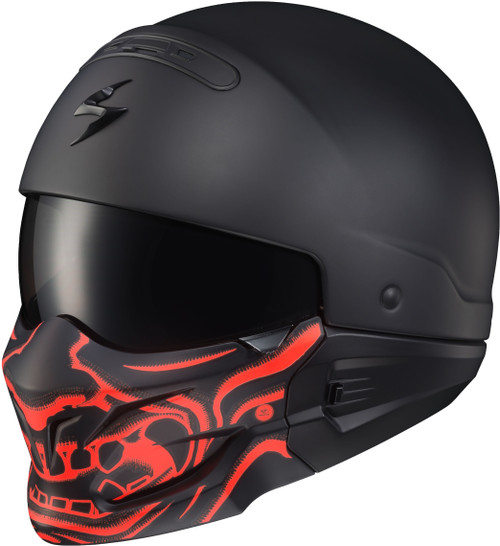SCORPION EXO 52-546-22 COVERT FACE MASK SAMURAI GLOW IN THE DARK RED