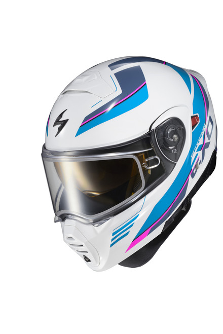 SCORPION EXO 93-1024-SD EXO-GT930 COLD WEATHER HELMET MODULUS WHT/BLU MD (DUAL PANE)