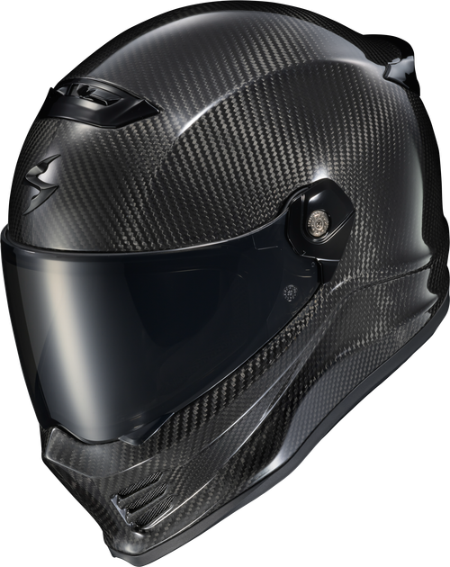 SCORPION EXO CFC-0032 COVERT FX CARBON FULL FACE HELMET GLOSS BLACK XS
