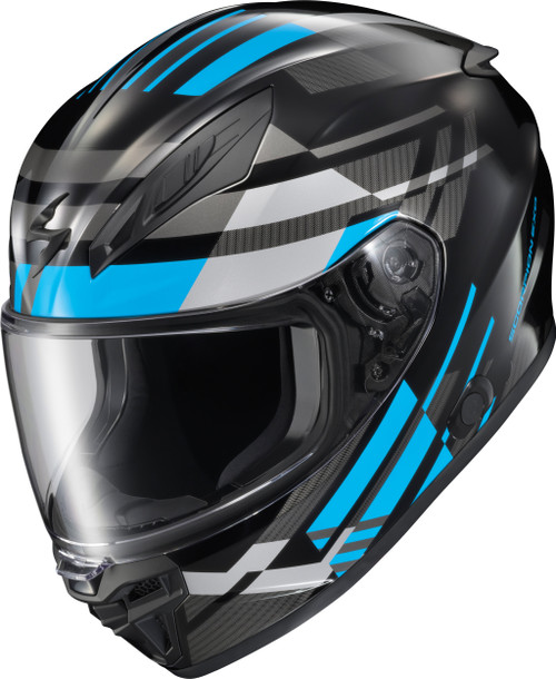 SCORPION EXO 43-1045 EXO-R430 FULL-FACE HELMET PARADOX LIGHT BLUE LG