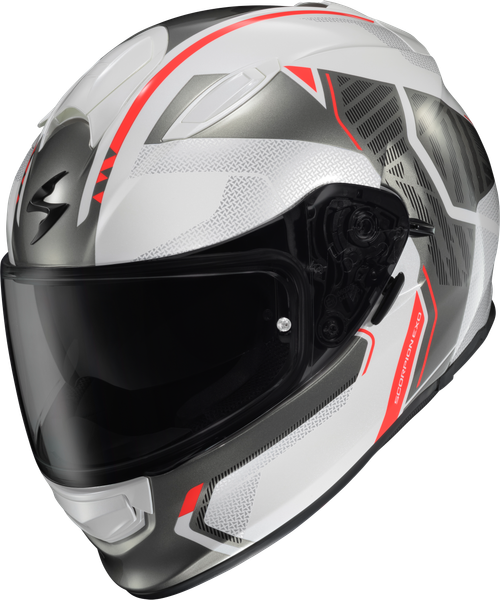 SCORPION EXO RYZ-1237 RYZER FULL-FACE HELMET SWITCH WHITE/GREY 2X
