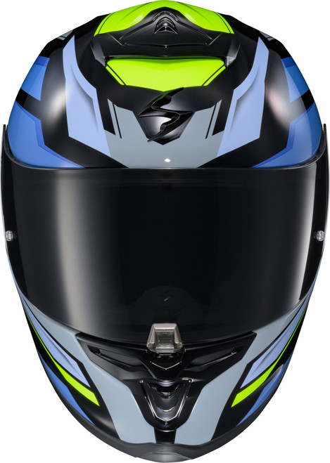 SCORPION EXO R1-2306 EXO-R1 AIR FULL FACE HELMET RAVEN BLACK/BLUE/HI VIZ XL