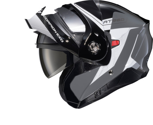 SCORPION EXO 96-2035 EXO-AT960 MODULAR HELMET TOPOGRAPHIC 2 BLK/WHT/GREY LG