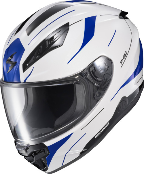 SCORPION EXO 43-3123 EXO-R430 FULL FACE HELMET CUTLASS WHITE/BLUE SM