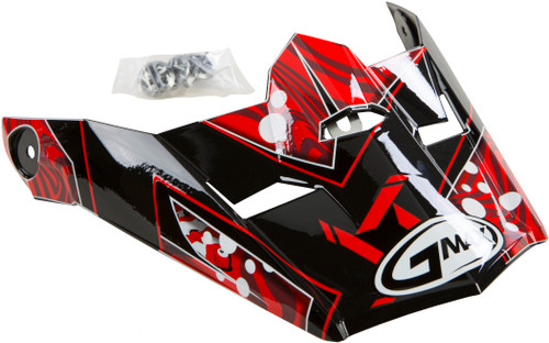 GMAX G046857 VISOR W/SCREWS HOOPER MX-46Y BLACK/RED YS-YL