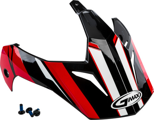 GMAX G011081 VISOR VERTICAL BLACK/RED W/SCREWS GM-11