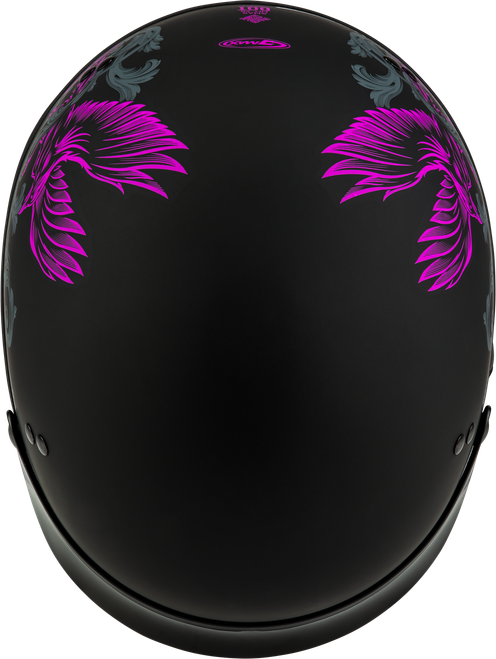 GMAX H96510963 HH-65 CORVUS HELMET W/PEAK MATTE BLACK/PURPLE/GREY XS