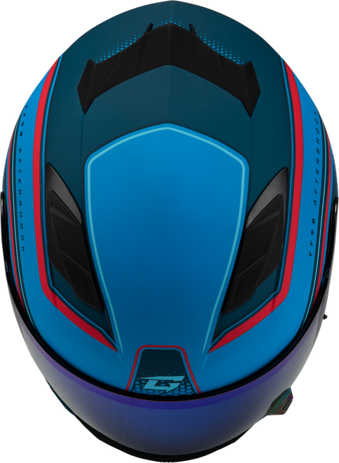 GMAX F19841006-DOT FF-98 AFTERSHOCK HELMET MATTE BLUE/RED LG