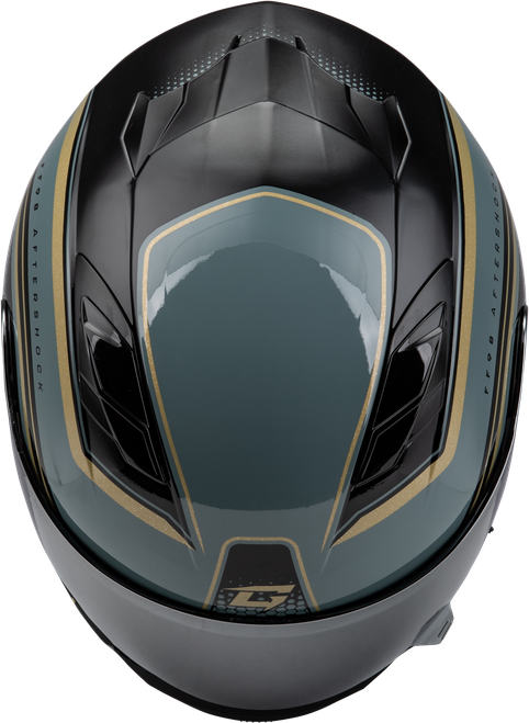 GMAX F19841027-DOT FF-98 AFTERSHOCK HELMET GREY/METALLIC GOLD XL