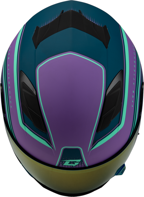 GMAX F19841014-DOT FF-98 AFTERSHOCK HELMET MATTE PURPLE/BLUE SM