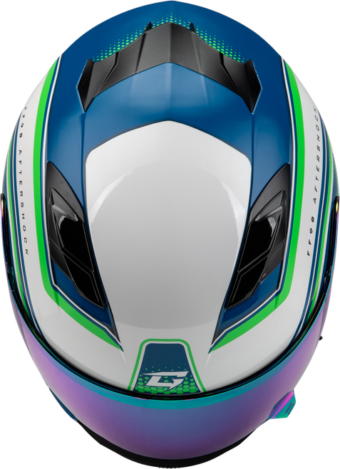 GMAX F1984796-DOT FF-98 AFTERSHOCK HELMET WHITE/NEON GREEN LG