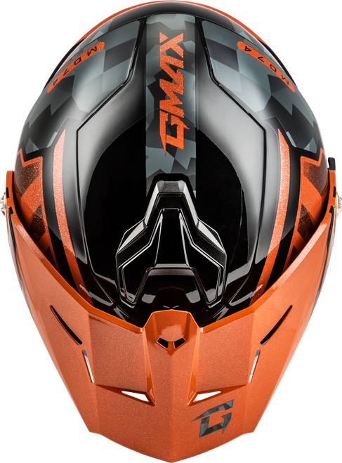 GMAX M17411259 MD-74 STRIKER MODULAR HELMET W SMK SHIELD BLK/GRY/OR MTLC 3X