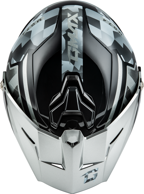 GMAX M17411073 MD-74 STRIKER MODULAR HELMET W SLVR SHIELD SLVR/BLU MTLC XS
