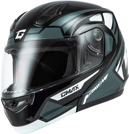 GMAX M1043368 MD-04 SECTOR HELMET BLACK/SILVER 2X