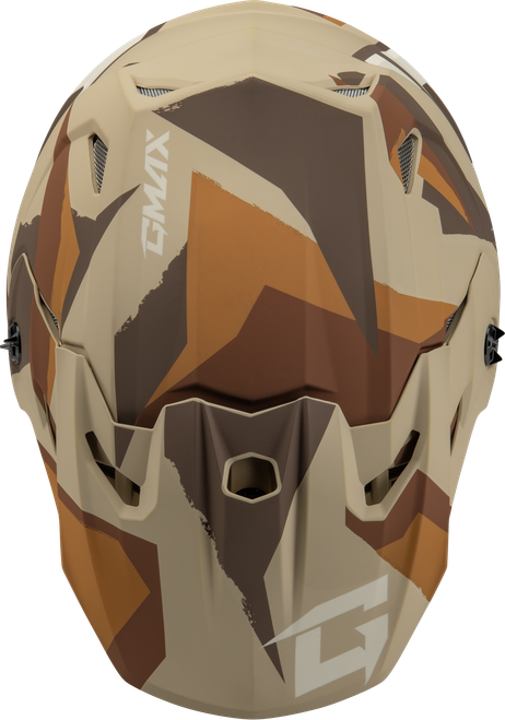 GMAX D39611415 MX-96 SPLINTER HELMET MATTE BROWN/TAN/WHITE MD