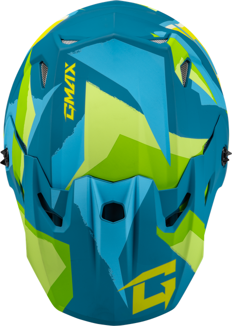 GMAX D3961186 MX-96 SPLINTER HELMET MATTE BLUE/GREEN LG