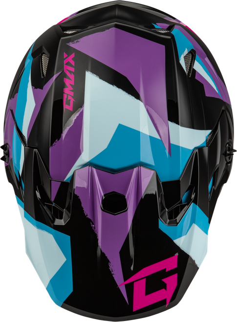 GMAX D39611434 MX-96 SPLINTER HELMET BLACK/PURPLE/BLUE SM