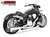 Freedom Performance HONDA VTX1800 COMBAT 2-INTO-1 FLUTED 2002 TO 2009 - MH00025 - CHROME / SCULPTED BLACK