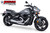 Freedom Performance SUZUKI BOULEVARD M90 2-INTO-1 TURNOUT/SIDEDUMP FULL SYSTEM 2015-Present - MS00036 - CHROME / SLASH / SCULPTED BLACK
