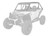 PRO ARMOR P141C025SSM BAJA CAGE W/V INTRUSION SPARKLE SILVER METALLIC